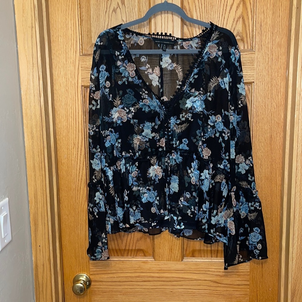 White House Black Market Sheer Blouse w/matching cami